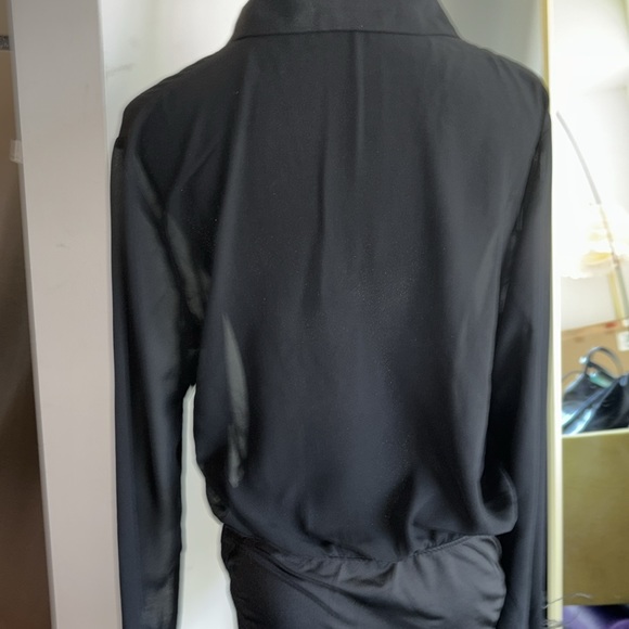 Akira Sheer Ostrich Feather Bodysuit Size L - Picture 4 of 6